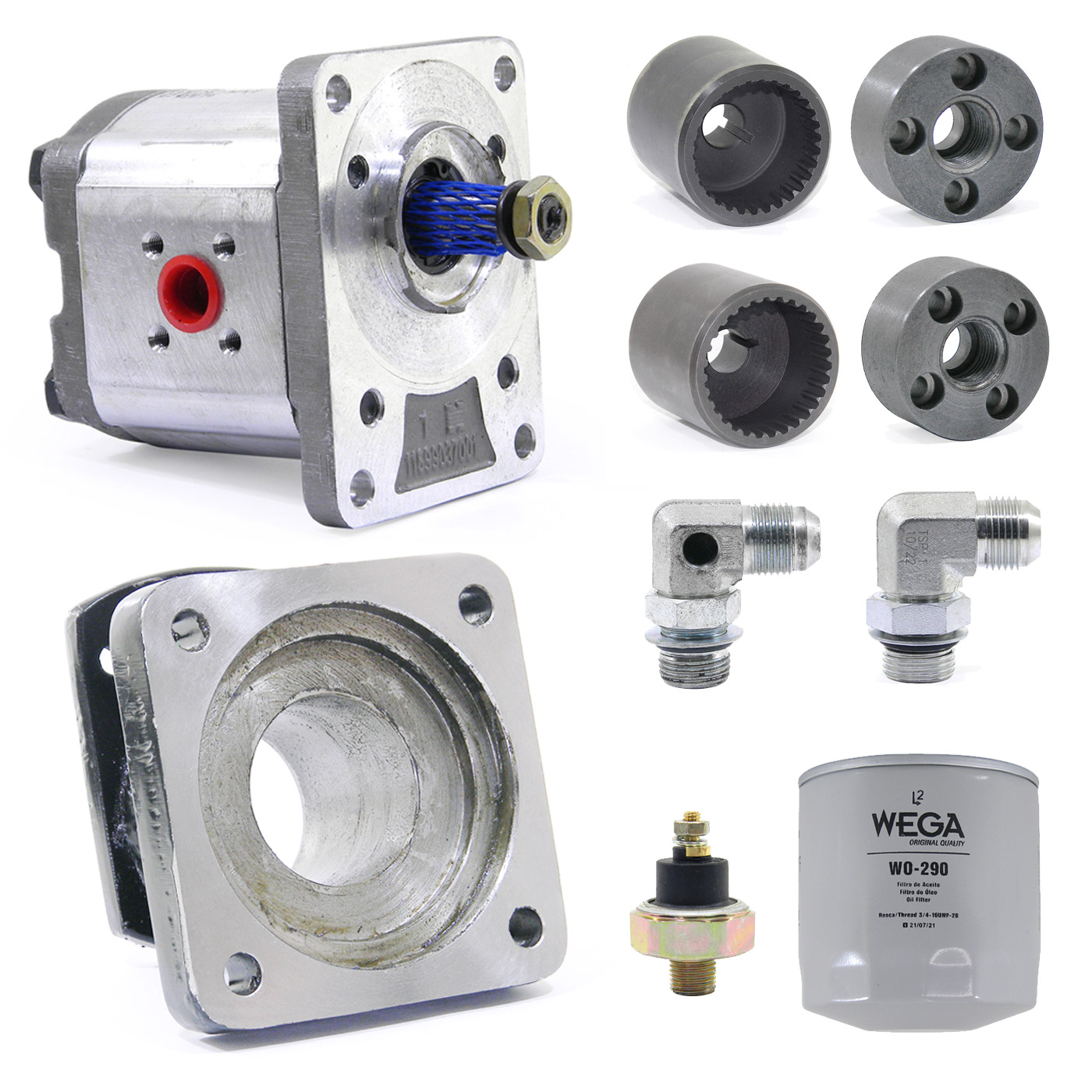 Kit Adaptador Bomba Caixa Câmbio FS6106 Trator Muller TM 17